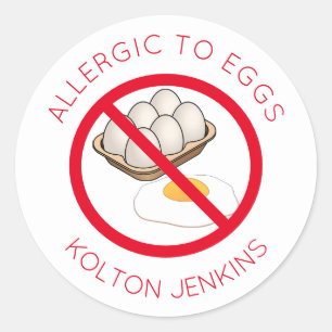 Pegatinas de alergia de huevos personalizados