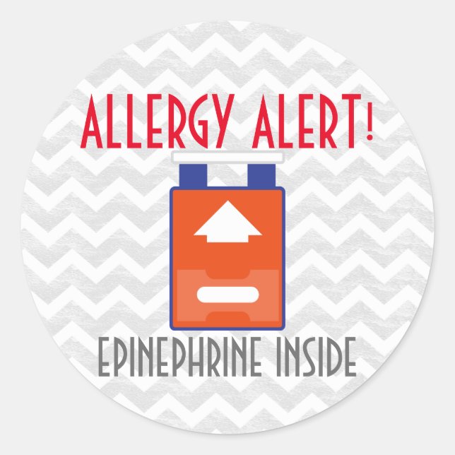 Pegatinas de Alerta Alérgica de Epinefrina (Anverso)