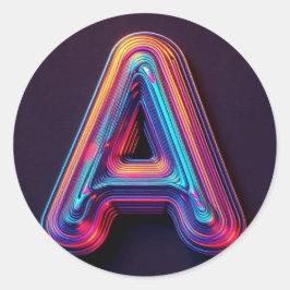 Pegatinas De Alfabeto Neon Glow - Letra A Vibrante