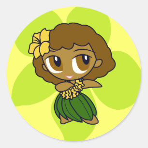 pegatinas de "Aloha Honeys" en amarillo