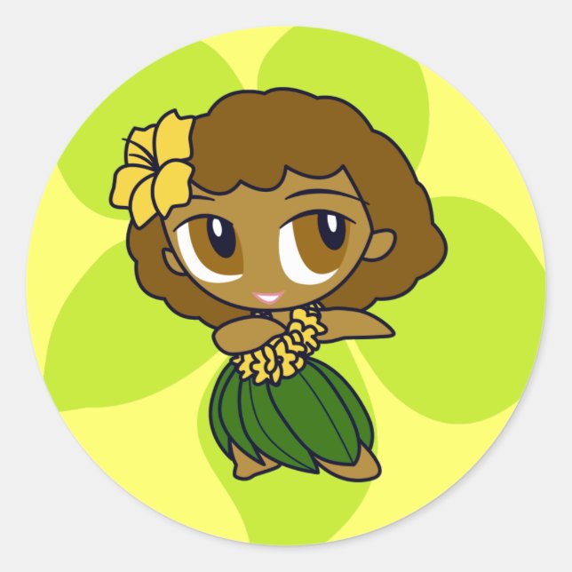 pegatinas de "Aloha Honeys" en amarillo (Anverso)