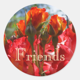 Pegatinas de amigos sellos ROSA ROJA Flores Navida