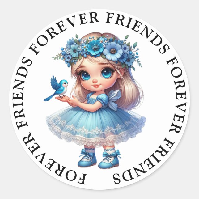 Pegatinas de amistad Chica lindo (Anverso)