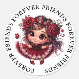 Pegatinas de amistad Chica lindo