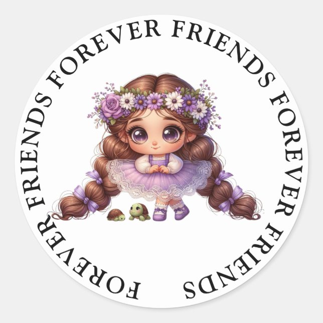 Pegatinas de amistad Chica lindo (Anverso)