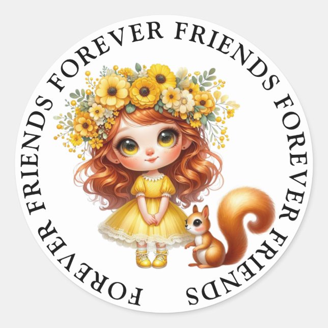 Pegatinas de amistad Chica lindo (Anverso)