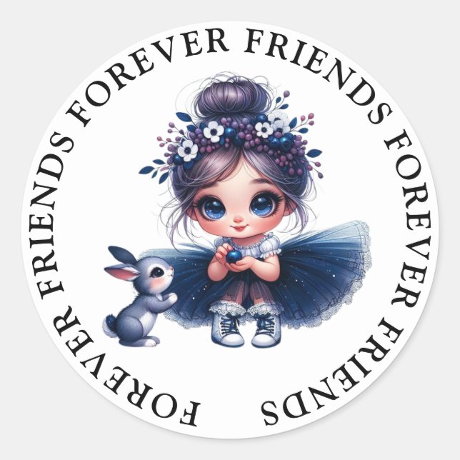 Pegatinas de amistad Chica lindo (Anverso)