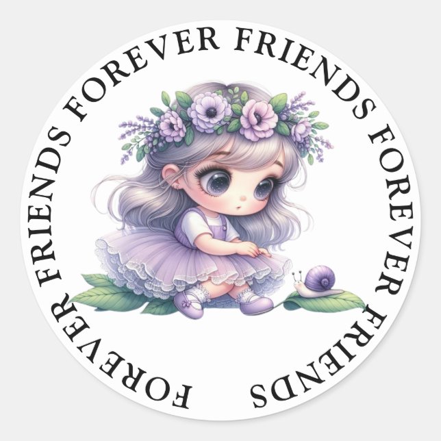 Pegatinas de amistad Chica lindo (Anverso)