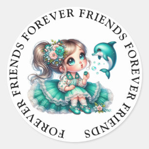 Pegatinas de amistad Chica lindo
