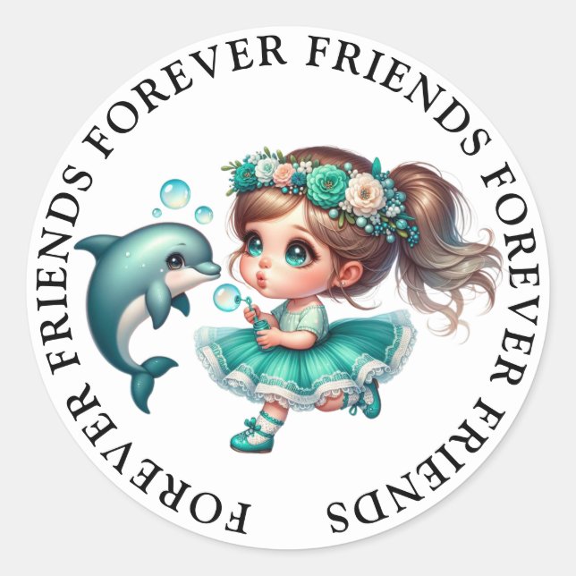 Pegatinas de amistad Chica lindo (Anverso)