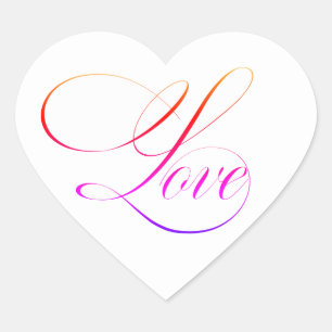 Pegatinas de amor de corazón rosado