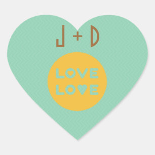 Pegatinas de amor de diseño retro