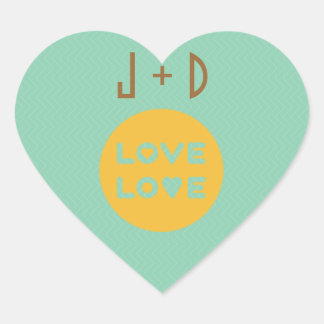 Pegatinas de amor de diseño retro