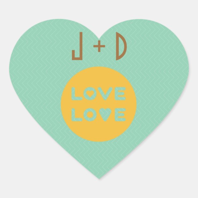 Pegatinas de amor de diseño retro (Anverso)