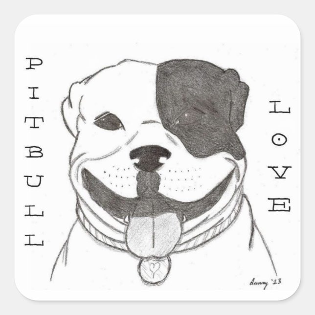 Pegatinas de amor de Pitbull - Conjunto de 20 (Anverso)