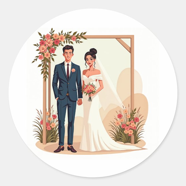 Pegatinas de amor de Wedding Day (Anverso)