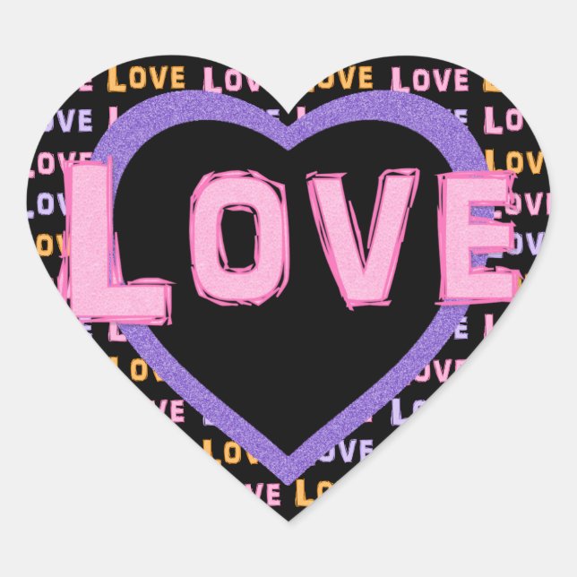 Pegatinas de amor rosado del corazón (Anverso)
