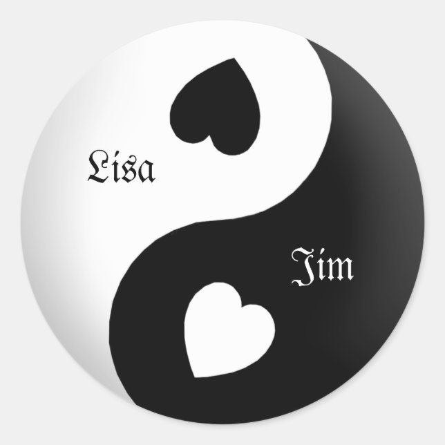Pegatinas de amor Yin Yang personalizados (Anverso)