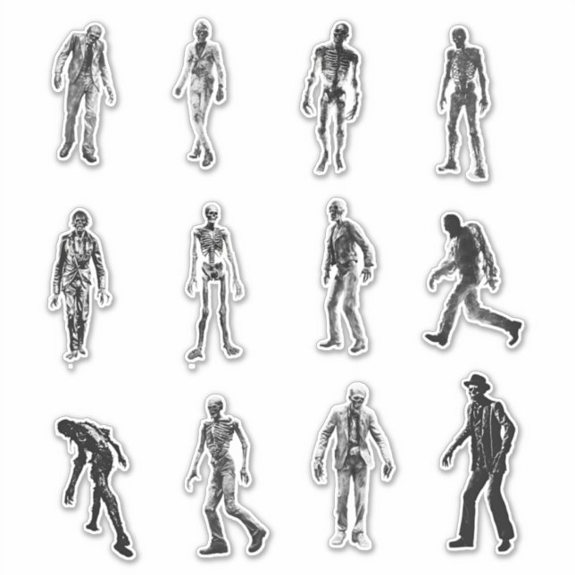 Pegatinas de Analog Horror Zombie (Anverso)