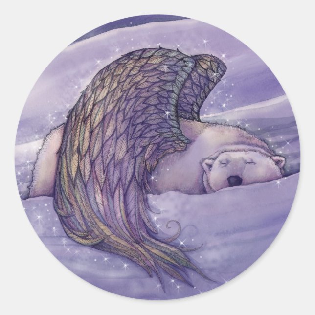 Pegatinas de Ángel de Oso Polar (Anverso)