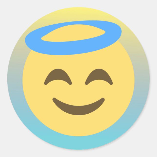 Pegatinas de Angel Emoji Ombre (Anverso)