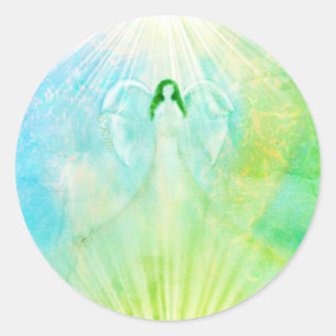 Pegatinas de Angel Green Blue Archangel Raphael