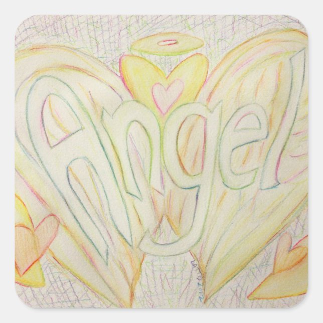 Pegatinas de Angel Inspirador Word Art Decal (Anverso)