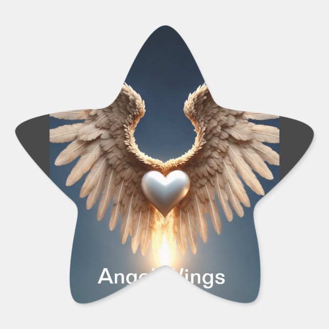 Pegatinas de Angel Wings Small Matte Star (Anverso)
