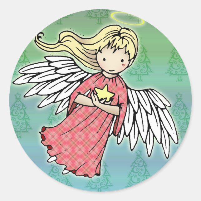 Pegatinas de Angelito de Navidad (Anverso)