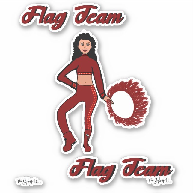 Pegatinas de anillo de equipo de bandera (Latido A (Anverso)