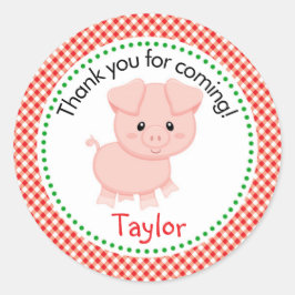 Pegatinas de animales de granja de cerdo - Fondo d