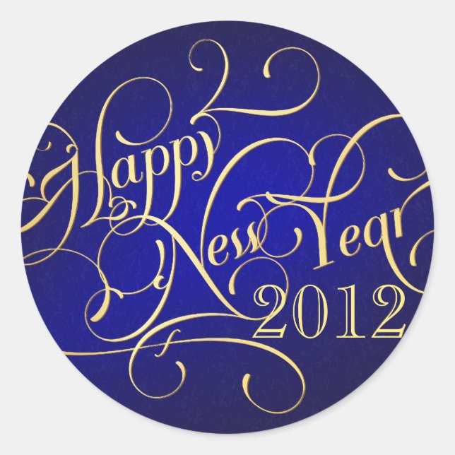 Pegatinas de Año Nuevo Feliz 2012 (Anverso)