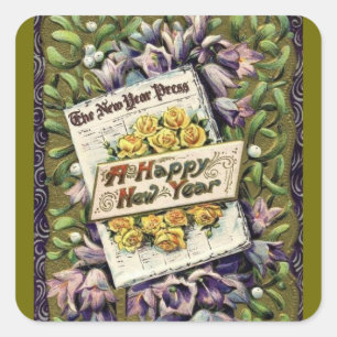 Pegatinas de Año Nuevo Feliz de Victoria