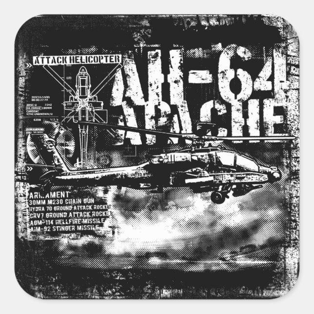 PEGATINAS de Apache Square AH-64 (Anverso)