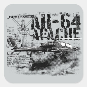 PEGATINAS de Apache Square AH-64