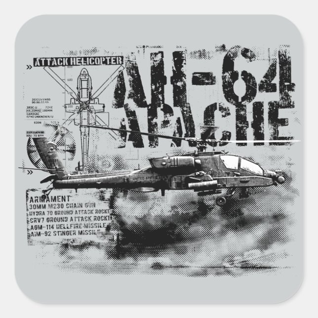 PEGATINAS de Apache Square AH-64 (Anverso)