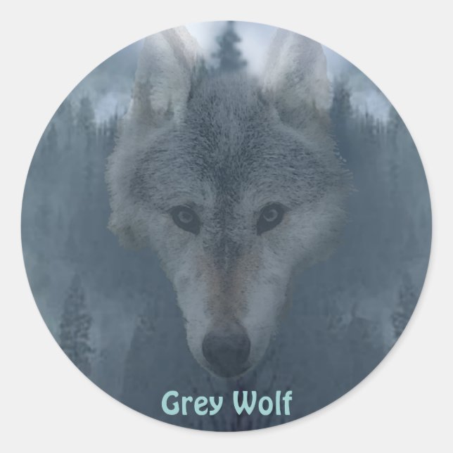 PEGATINAS de apoyo a la vida silvestre GRAY WOLF & (Anverso)