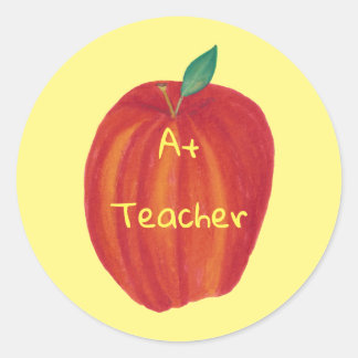Pegatinas de Apple color agua para profesores A+