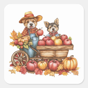 Pegatinas de Applecart de Otoño de Dogs