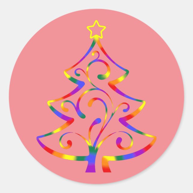 Pegatinas de árbol de Navidad con orgullo LGBT+ (Anverso)