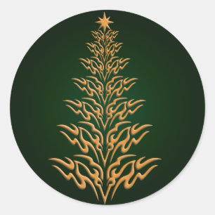 Pegatinas de árbol de Navidad de estilo verde
