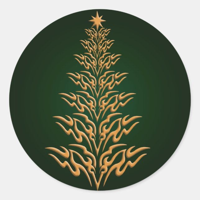 Pegatinas de árbol de Navidad de estilo verde (Anverso)