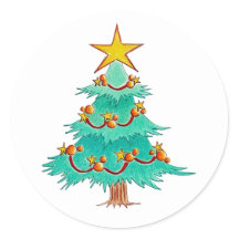 Pegatinas de árbol de Navidad festivo