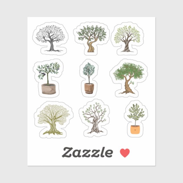 Pegatinas de árbol de oliva (Hoja)