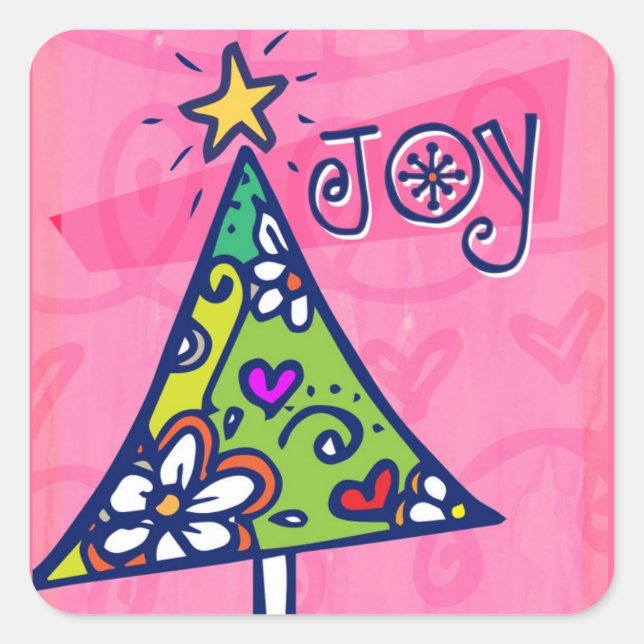 Pegatinas de árbol navideño navideño (Anverso)