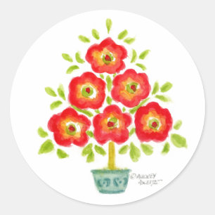 Pegatinas de árboles navideños con flores de diver
