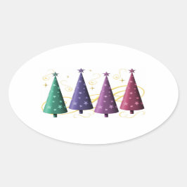Pegatinas de árboles navideños modernos