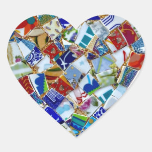 Pegatinas de arte de baldosas de corazón