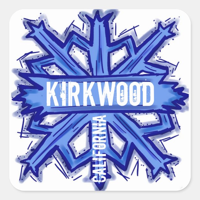 Pegatinas de arte de copos de nieve azules de Kirk (Anverso)
