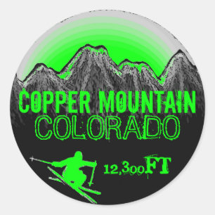 Pegatinas de arte de esquí verde de Copper Mountai